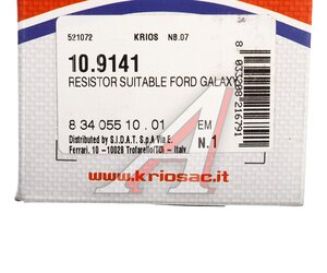 Изображение 4, K109141 Резистор FORD Galaxy (95-) VW Sharan отопителя KRIOS