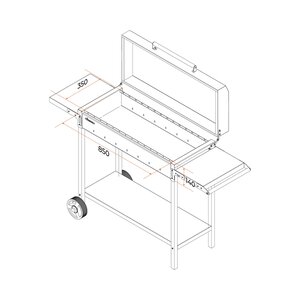 Изображение 9, МАН 303 Мангал-гриль 1535х520х901х3.0мм передвижной GRATAR 