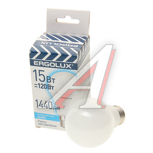 Изображение 1, EL-LED-A60-15W-E27-4K Лампа светодиодная E27 A60 15W (120W) 220V холодный ERGOLUX