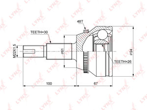 Изображение 4, CO3692A ШРУС наружный TOYOTA Camry (06-11) LYNX