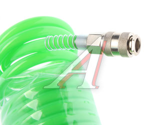 Изображение 2, RF-1208-15Green Шланг пневматический витой 12х8мм 15м полиуретановый с быстроразъемами ROCKFORCE