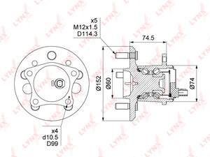 Изображение 4, WH1493 Ступица TOYOTA Camry (12-) задняя левая LYNX
