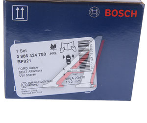 Изображение 5, 0986424780 Колодки тормозные FORD Galaxy (95-06) передние BOSCH