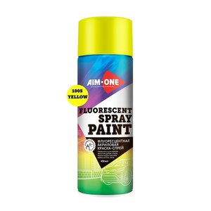 Изображение 1, SPF-YE1005 Краска флуоресцентная желтая аэрозоль 450мл AIM-ONE