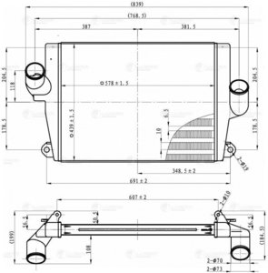 Изображение 7, LRIC03104 Охладитель ГАЗ-33104 наддувочного воздуха алюминиевый LUZAR