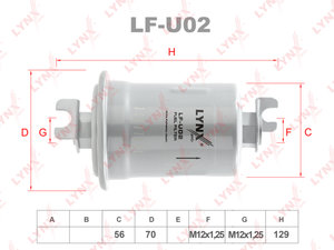 Изображение 1, LFU02 Фильтр топливный MITSUBISHI Lancer 4, 5, Pajero 2, 3 (97-) LYNX