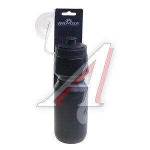 Изображение 1, HS-W40 Фляга велосипедная 650мл защитная крышка от пыли пластик черно-серая RAPIDA