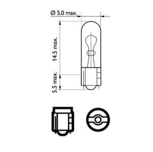 Изображение 4, 12061CP Лампа 12V W2.3W W2x4.6d PHILIPS