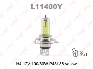 Изображение 1, l11400y Лампа 12V H4 100/80W p43t-38 LYNX