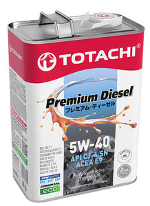 Изображение 1, 11704 Масло дизельное PREMIUM DIESEL CJ-4/E9/SM/A3/B4 5W40 синт.4л TOTACHI