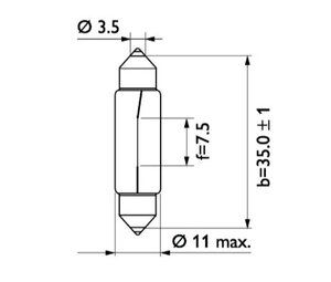 Изображение 5, 13854CP Лампа 24V C10W SV8.5-8 38мм PHILIPS