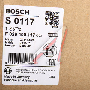 Изображение 6, F026400117 Фильтр воздушный VOLVO 7FM, 9FMX, 10FM, 12FM BOSCH