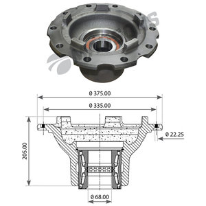 Изображение 1, 100.566 Ступица SCANIA P, R series передняя (с подшипником) MANSONS