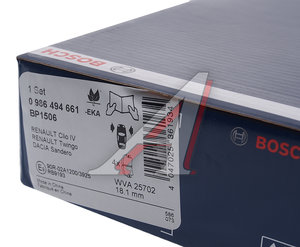 Изображение 4, 0986494661 Колодки тормозные RENAULT Logan (14-), Sandero (14-) передние (4шт.) BOSCH