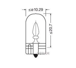 Изображение 7, 2820 Лампа 12V W2W W2.1x9.5d OSRAM
