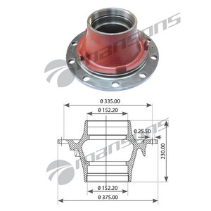 Изображение 1, 150.017 Ступица FRUEHAUF (без подшипника) MANSONS