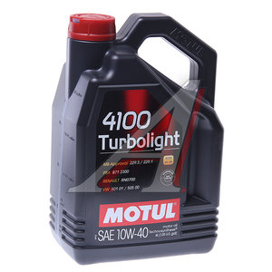 Изображение 2, 109462 Масло моторное 4100 TURBOLIGHT 10W40 п/синт.4л MOTUL