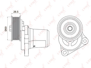 Изображение 1, PT3027 Ролик приводного ремня MAZDA 3 (00-), 6 (02-) натяжителя LYNX