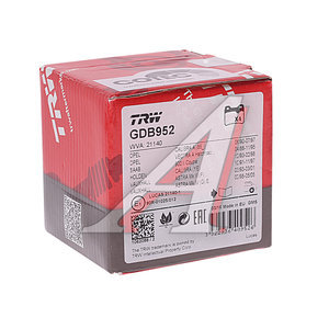 Изображение 3, GDB952 Колодки тормозные OPEL Vectra A задние (4шт.) TRW