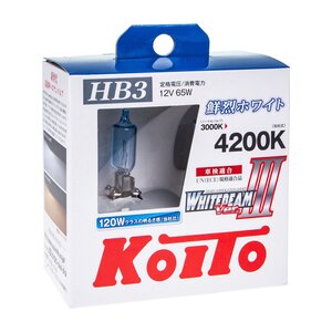 Изображение 3, KO-P0756W Лампа 12V HB3(9005) 60W P20d (120W) 4200K бокс (2шт.) Whitebeam KOITO
