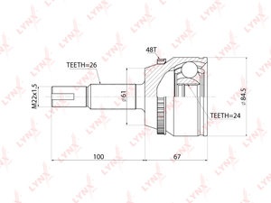 Изображение 1, CO3857A ШРУС наружный TOYOTA Camry (06-11) комплект LYNX