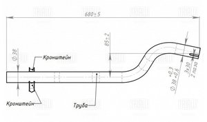 Изображение 2, EMP0111 Труба выхлопная глушителя ВАЗ-1111 TRIALLI