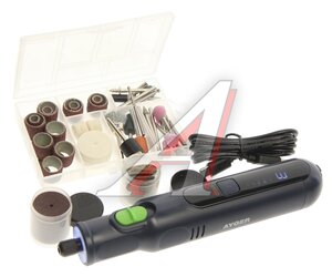 Изображение 1, APG8V Гравер аккумуляторный 8.0В 0.9Ач 5000-30000об/мин. (комплект насадок) AYGER