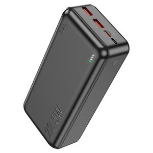 Изображение 1, J101B black Аккумулятор внешний 30000мА/ч для зарядки мобильных устройств HOCO
