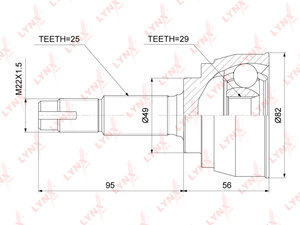 Изображение 1, CO3756 ШРУС наружный NISSAN Almera (11-) комплект LYNX