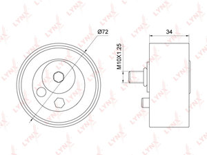 Изображение 3, PB1166 Ролик ГРМ AUDI A4 (97-06) натяжителя LYNX