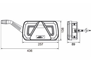Изображение 4, 370-17-013 Фонарь задний универсальный светодиодный 12/24V с габаритным фонарем левый MEGAPOWER
