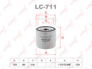 Изображение 1, LC711 Фильтр масляный ISUZU Trooper (00-) LYNX