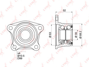 Изображение 1, WB1022 Подшипник ступицы TOYOTA Corolla (87-92) задней LYNX