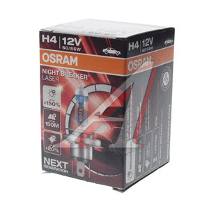 Изображение 3, 64193NL Лампа 12V H4 60/55W P43t +150% 4050K Night Breaker Laser OSRAM