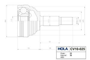 Изображение 4, CV10025 ШРУС наружный RENAULT Logan (07-) HOLA