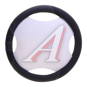 Изображение 2, TN1400M Оплетка руля (M) 37-39см черно-серая экокожа PREMIER