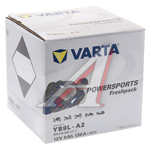 Изображение 2, 6СТ9 YB9L-A2 Аккумулятор VARTA MOTO FP + электролит 9А/ч
