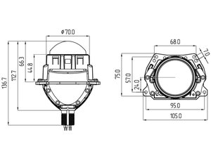 Изображение 5, TD25K5 Линза светодиодная (2шт.) BI-LED MTF