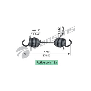 Изображение 1, SPR0041 Пружина ROR колодки тормозной стяжная (165x36x4.5) MANSONS