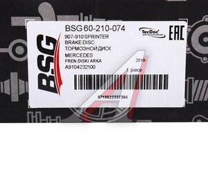 Изображение 5, BSG60210074 Диск тормозной MERCEDES Sprinter (W907, W910) (18-) задний (1шт.) BSG
