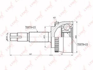 Изображение 1, CO5702A ШРУС наружный NISSAN Almera (95-00) комплект LYNX