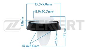 Изображение 1, BE3467 Клипса PEUGEOT CITROEN ZEKKERT