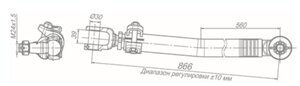 Изображение 2, 65225-3414009-11 Тяга рулевая КАМАЗ-65225 продольная в сборе ROSTAR