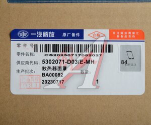 Изображение 4, 5302071-D03/E-MH Решетка радиатора FAW J6, 4180 (белая) OE