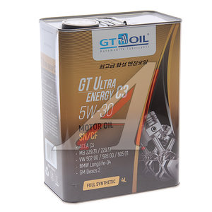 Изображение 1, 8809059407936 Масло моторное GT OIL GT Ultra Energy C3 5W30 синт.4л