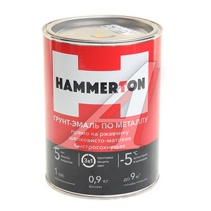 Изображение 1, 4607808740655 Грунт-эмаль по ржавчине желтая 0.9л HAMMERTON