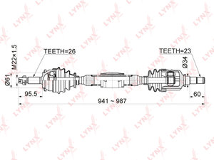 Изображение 3, CD1153 Привод TOYOTA Corolla (06-) колеса переднего правый LYNX