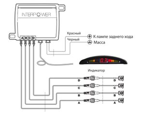 Изображение 16, IP-415 (19mm) (4 датчика) black Датчик парковки d=19мм INTERPOWER