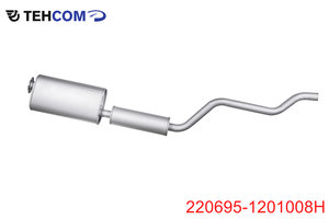 Изображение 1, 220695-1201008Н Глушитель УАЗ-2206 дв.ЗМЗ-409 ЕВРО-4 усиленный с резонатором нержавеющая сталь ТЕХКОМ
