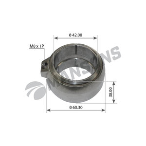 Изображение 1, 300.221 Втулка BPW вала тормозного (с масленкой) (40x60x38мм) MANSONS